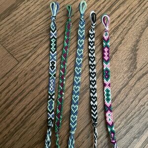 Bundle of 5 Embroidery Bracelets